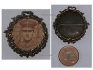 Germany WWI Patriotic Frame Brooch with the Photograph of a German Sloldier