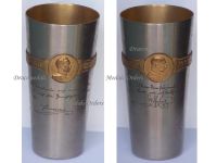 Germany Austria Hungary WWI Patriotic Goblet for Officers with Portraits & Quotes of Kaiser Wilhelm & Franz Joseph 1914 1916 Large Type
