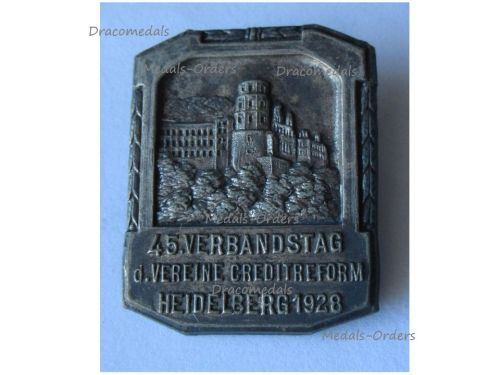 Germany Badge of the Association for the Restructure of the German Debt, 45th Summit Day, Heidelberg 1928