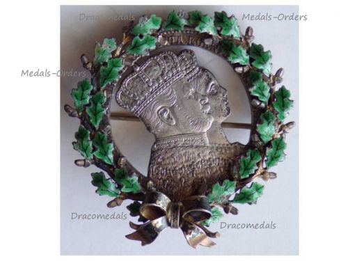 Germany Prussia Patriotic Brooch for the Coronation of Kaiser Wilhelm and Queen Augusta 1861