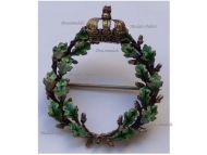 Germany WWI Patriotic Brooch with the Prussian Royal Crown & Oak Leaf Wreath in Silver 800