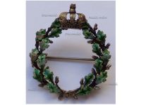 Germany WWI Patriotic Brooch with the Prussian Royal Crown & Oak Leaf Wreath in Silver 800