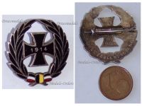 Germany WWI Iron Cross EK1 1914 Cap Badge with Laurel Wreath and Bow Tie in the German & Austrian National Colors by Komerell