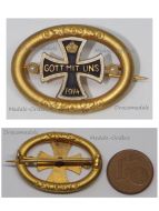 Germany WWI Cap Badge Iron Cross Gott Mit Uns 1914