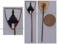 Germany WWI Prussia Enameled Stickpin Badge of the Lighthouse Kyffhauser Land Forces Veteran Association Marked Ges. Gesch