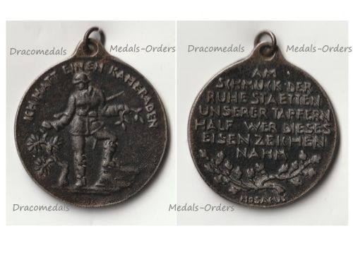 Germany WWI Patriotic Medal for the Support of the Families of the Fallen Soldiers Ich Hatte Einen Kameraden by Hosaeus