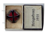 Germany WWI War Cross 1914 Gott Mit Uns Patriotic Cap Badge Boxed