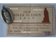 Germany WWI Patriotic Medal for the Aid & Relief of the German Prisoners of War in Captivity "Der Adler in Eisen 1915" with Diploma