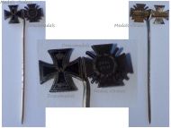 Germany WW1 Iron Cross Hindenburg Cross with Swords 1914 1918 Set Stickpin MINI