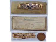 Germany WWI Trench Art Badge Iron Cross 1914 & Oak Leaves in Ordnance Bronze with Numbered Carton of Issue