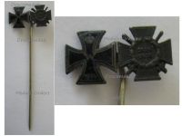 Germany WWI Stickpin Set of 2 Medals (Iron Cross 1st Class, Hindenburg Cross with Swords 1914 1918) MINI