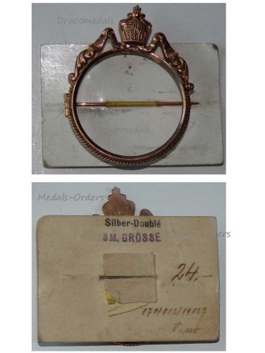 Germany Prussia WWI Patriotic Badge German Imperial Crown with Numbered Carton of Issue
