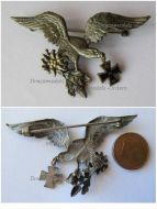 Germany Prussia WW1 Patriotic Badge for the German Imperial Flying Corps Eagle Edelweiss Oak Branch & Iron Cross 1914