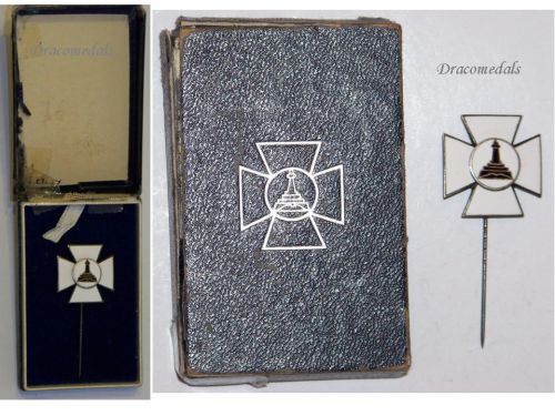 Germany WWI Prussia Badge Lighthouse Kyffhauser Land Forces Veteran Association Stickpin Marked Ges. Gesch Numbered Boxed