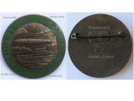 NAZI Germany Graf Zeppelin LZ-127 Airship Commemorative Badge for the 1st Commercial Flight 1932 by FLL