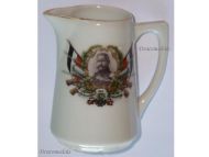 Germany WWI Patriotic Creamer with the Iron Cross The Portrait of Marshal von Hindenburg & Crossed German Flags