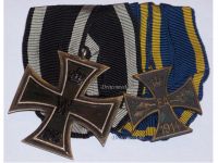Germany WW1 Set of 2 Medals (Brunswick Ernst August's Cross 2nd Class EA2, Iron Cross 2nd Class EK2)
