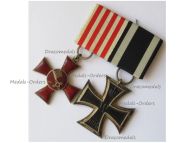 Germany WW1 Set of 2 Medals (Bremen Hanseatic Cross, Iron Cross 2nd Class EK2 Maker WILM)
