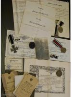 Germany WWI Set of Medals Diplomas to Sergeant of the 9th Dragoon Regiment of Hanover (Iron Hindenburg Cross, Black Wound Badge, Kyffhauser Medal etc)