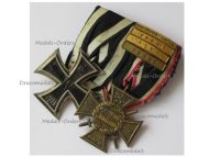 Germany WWI Set of 2 Medals (Flanders Cross 1914 1918 with 4 Clasps Somme, Ypern, Yser, Durchbruchsschlacht, Iron Cross 2nd Class EK2)