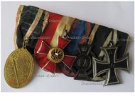 Germany WWI Set of 4 Medals (Hanseatic Cross of Lubeck, Oldenburg Friedrich August Merit Cross FA2 & Iron Cross 2nd Class EK2, Kyffhauser Veteran Medal)