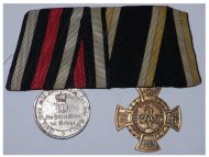 Germany Prussia Set of 2 Medals (Commemorative Cross for Loyal Combatants 1866, Steel Medal for the Franco-Prussian War 1870 1871 for Non Combatants)