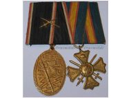 Germany WWI Set of 2 Medals (WW1 Regimental Vereran Cross for the Grenadier Guard Regiments, Kyffhauser Land Forces Medal 1914 1918 with Swords)