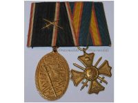 Germany WWI Set of 2 Medals (WW1 Regimental Vereran Cross for the Grenadier Guard Regiments, Kyffhauser Land Forces Medal 1914 1918 with Swords)