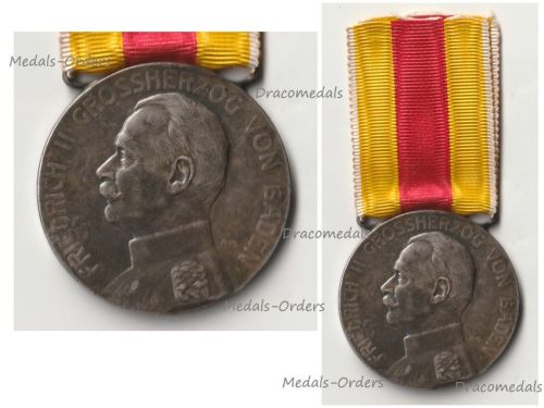 Germany WWI Baden Silver Merit Medal of Grand Duke Friedrich II 1908 1916 in Silver