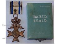 Germany WWI Bavaria Merenti Cross of Military Merit 3rd Class with Swords & Crown Boxed