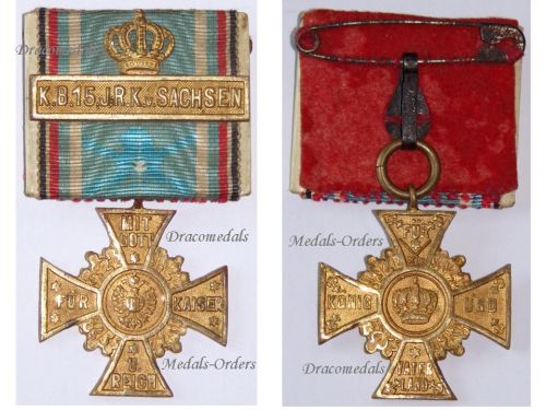 Germany WW1 Bavaria Regimental Cross of Honor of the 15th Royal Bavarian Infantry Regiment "King Friedrich August of Saxony"