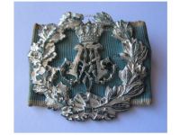 Germany WWI Bavaria Prince Alfons Service Commemorative Silver Badge on Military Ribbon by Heinloth