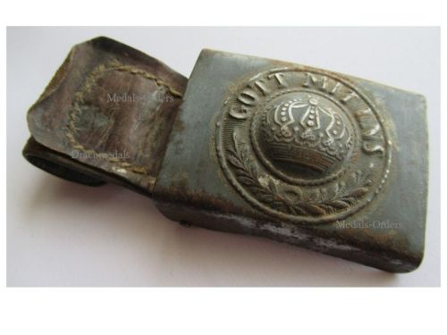 Germany WWI German Prussian Army Belt Buckle Gott Mit Uns for NCOs and Enlisted Men Dated 1915