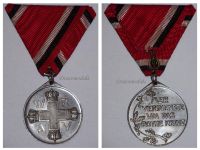 Germany WWI Prussia Red Cross Service Medal 3rd Class in Steel on Trifold Ribbon
