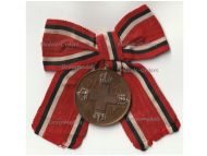 Germany WW1 Prussia Red Cross Service Medal 3rd Class in Bronze on Ladies Bow for Female Recipient