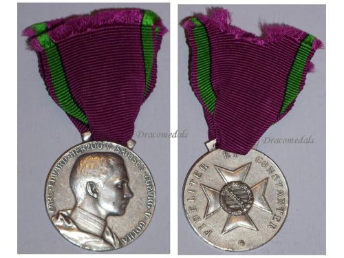 Germany WWI Saxe Coburg Gotha Ducal House Order of Ernestine for War Merit Silver Medal for Meritorious Services to the Homeland 2nd Type