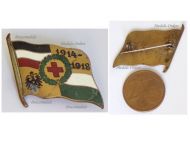 Germany WWI Saxony German Red Cross Patriotic Cap Badge 1914 1918