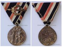 Germany WWI Commemorative Medal of the German Legion of Honor with Sword for Combatants on Trifold Ribbon