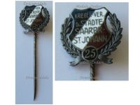 Germany WWI Bavaria Veteran Association Badge Stickpin of the Area of Saarbrucken St Johann Silver 900