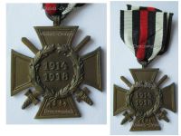 Germany WWI Hindenburg Cross with Swords for Combatants Maker RV 83 Pforzheim
