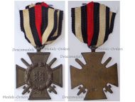 Germany WWI Hindenburg Cross with Swords for Combatants Maker W (in Rectangle)
