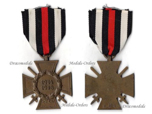 Germany WWI Hindenburg Cross with Swords for Combatants Maker WD