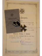 Germany WWI Iron Cross 1914 2nd Class EK2 with Diploma & Military Records to Soldier of the Prussian 151th Infantry Regiment 2nd of Ermland