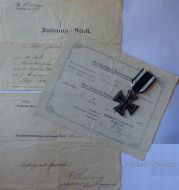 Germany WWI Iron Cross 1914 2nd Class EK2 by Maker K with Diploma to the 474th Infantry Regiment of Saxony (Set to Father & Son)