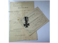 Germany WWI Iron Cross 1914 2nd Class EK2 by Maker K with Diploma to the 474th Infantry Regiment of Saxony (Set to Father & Son)