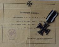 Germany WWI Iron Cross 1914 2nd Class EK2 by Maker KAG with Diploma to the 79th Infantry Regiment von Voigts Rhetz