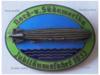NAZI Germany Graf Zeppelin LZ-127 Airship Commemorative Badge for the 30th Jubilee Flight to South & North America 1933 by Kerbach