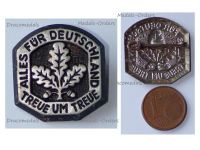 NAZI Germany WWII Patriotic Loyalty Badge with the Motto of the German Paratroopers