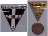 NAZI Germany WWII NSDAP Party Membership Badge for Women RZM M1/63 Maker Steinhauer & Luck