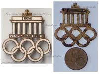Germany WWII XI Olympiad Badge Berlin 1936 Summer Olympics by Wilhelm Deumer